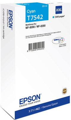 Epson C13T754240 (T7542) Cyan Original Ink - WF-8090 / WF-8590 (Ex)