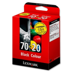 Lexmark 70+20 Siyah + Renkli Orjinal Kartuş 2li Pa