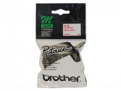 Brother M-K232 Red P-Touch Label on White 12mm - PT-55 / PT-60 / PT-80