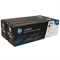 HP CC530AD (304A) Black Original Dual Pack Toner - LaserJet CP2025n (B)