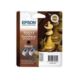 Epson T0511 (C13T05114220) Twin Pack Black Original Cartridge - Stylus Color 1160 (Ex)