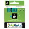 Dymo D1 40919 Grüner Hintergrund, schwarze Schrift, kompatible Etikette.