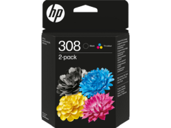 HP 6L6S6UE (308) Schwarz + Farbiges 2-Pack