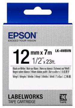 Epson C53S654041 (LK-4WBVN) Beyaz Üzerine Siyah Or