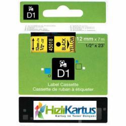 Dymo D1 45018 Sarı Üzerine Siyah Muadil Etiket Şer