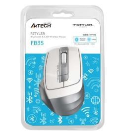 A4tech FB35 Fstyler Bluetooth+ 2.4Ghz Nano Optical 2000Dpi White Wireless Mouse