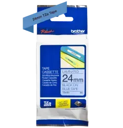 Brother TZE-551 Blau mit Schwarz, Original-Etikett.
