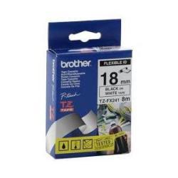 Brother TZFX241 (TZe-FX241) 18MM Black Flexible Laminated Label on White