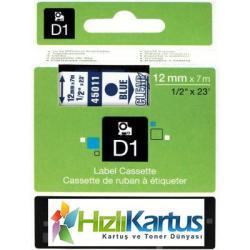 Dymo D1 45011 Şeffaf Üzerine Mavi Muadil Etiket Şe