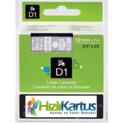 Dymo D1 45810 Black Compatible Label Strip On Transparent 19mm x 7m