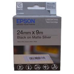 Epson LC-6SBE9 Black - Matte Silver Original Label (24 mm x 9 m)