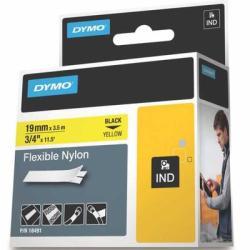 Dymo Rhino Pro Sarı Siyah Esnek Naylon Şerit 19mm