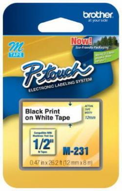 Brother M-231 Black Original Laminated Label On White