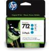 HP 3ED77A (712) Cyan Original Cartridge 3-pack - DesignJet T650