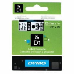 Dymo 45010 Black Label Strip on Transparent