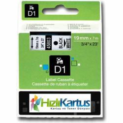 Dymo D1 45803 Black On White Compatible Label Strip 19mm x 7m