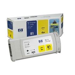 HP C4933A (81) Yellow Original Cartridge - DesignJet 5000 / 5500 (B)
