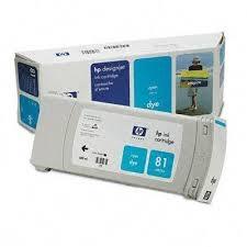 HP C4931A (81) Cyan Original Cartridge - DesignJet 5000 / 5500 (B)