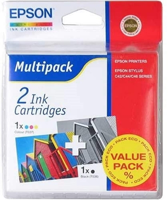 Epson C13T036140BA (T036 / T037) 2 Pack Original-Patrone - Stylus C42 (Extern)
