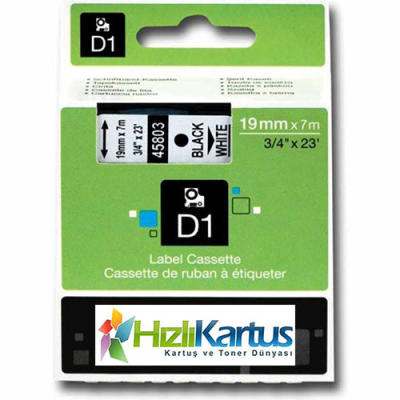 Dymo D1 45808Q Gelb auf Black Muadil Tag