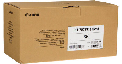 Canon PFI-707BK (9821B003) 3lü Paket Siyah Orjinal