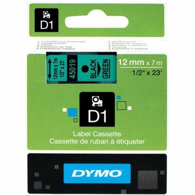 Dymo 45019 D1 45019 12mm x 7m Schwarz auf Grün