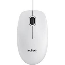 Logitech B100 (910-003360) White Wired Optical Mouse