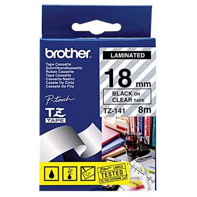 Brother TZE-141(TZ-141) 18mm Black Transparent Laminated Label (ohne Box))