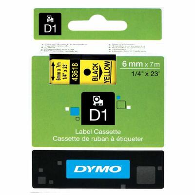 Dymo D1 43618Q Black Orjinal Tag auf Gelb