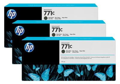 HP B6Y31A (771C) Matte Black 3-Plotter Cartridge - DesignJet Z6200