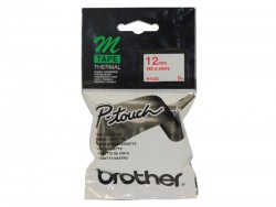 Brother M-K232 Red P-Touch Label auf Weiß 12mm - PT-55 / PT-60 / PT-80