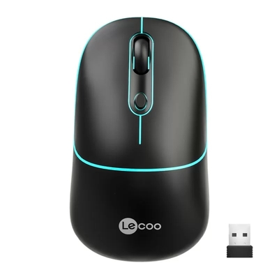 Lenovo Lecoo WS210 Drahtlos 1600DPI 6 Taste schwarze optische Maus