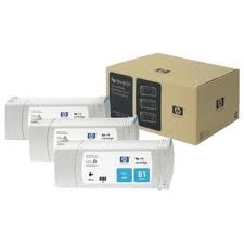 HP C5067A (81) 3-pack Cyan-Plotter Cartridge - DesignJet 5000/5500