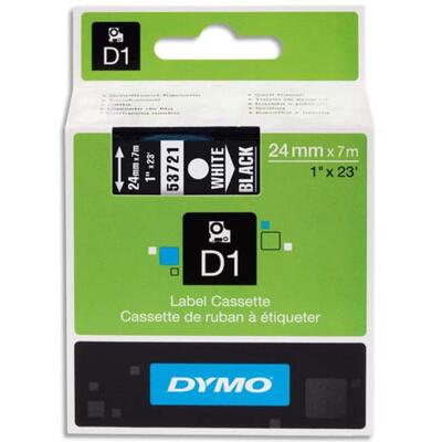Dymo 53721 Black and White D1 Replacement Strip 24mm x 7mt