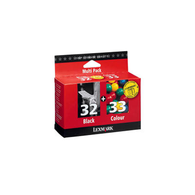 Lexmark 33+32 Siyah + Renkli Orjinal Kartuş 2li Pa