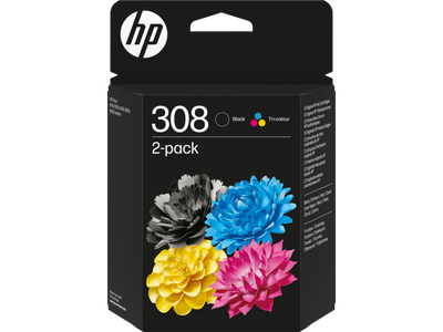 HP 6L6S6UE (308) Siyah+Renkli 2li Paket Orjinal Ka