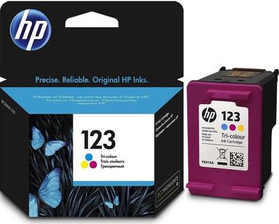 HP F6V16A (123) Colour Original Cartridge - Deskjet 2630 / 3639