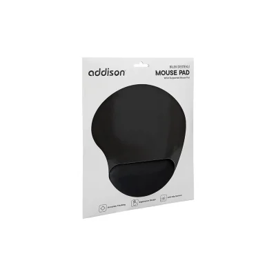 Addison 300521 Bileklik Destekli Siyah Mouse Pad-S