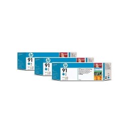 HP C9483A (91) Cyan Original Plotter Cartridge 3-pack - Designjet Z6100