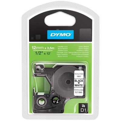 Dymo S0718040 16957 D1 Weiß-schwarz Rhinopro Fixed Polyester Original Strip 12mm x 3.5m