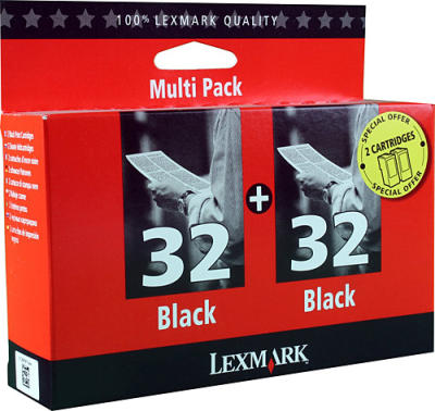 Lexmark 32+32 80D2956 İkili Paket Siyah Kartuş - X