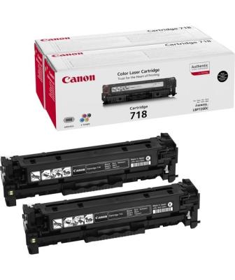 Canon CRG-718BK Schwarzer Orjintoner 2 Pack-LB