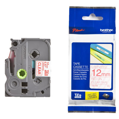 Brother TZE-132 (12MM) Red Laminated Label