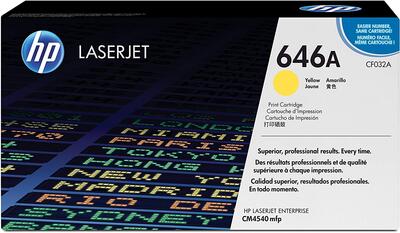 HP CF032A (646A) Gelber Originaltoner - LaserJet CM4540