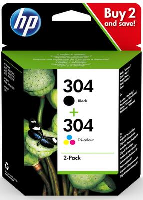 HP 3JB05AE (304) Siyah+Renkli İkili Paket Orjinal