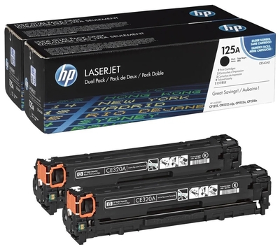 HP CB540AD (125A) Schwarz, Original-Toner, Doppelpack - LaserJet CP1215 (Beschädigte Verpackung)
