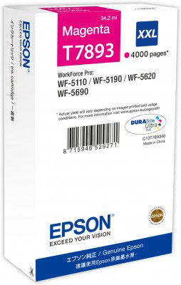Epson C13T789340 (T7893) Magenta Original Ink - WF-5110 / WF-5190 (Ex)