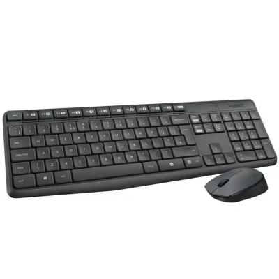 Logitech MK235 (920-007925) Kabellose schwarze Q-Tastatur.