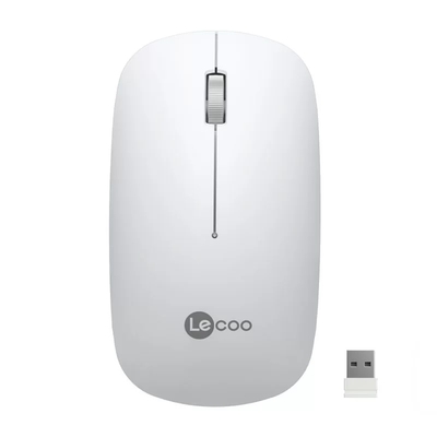 Lenovo Lecoo WS214 Wireless 1200DPI 3 Button White Slient Optical Mouse