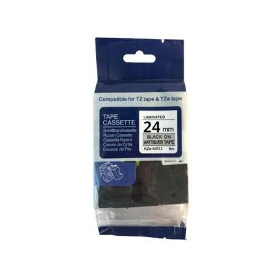Brother TZe-M951 Mat Gri Üzerine Siyah Muadil Etik